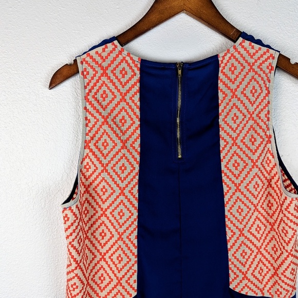 THML royal blue tank top with orange embroidery M - Picture 5 of 8